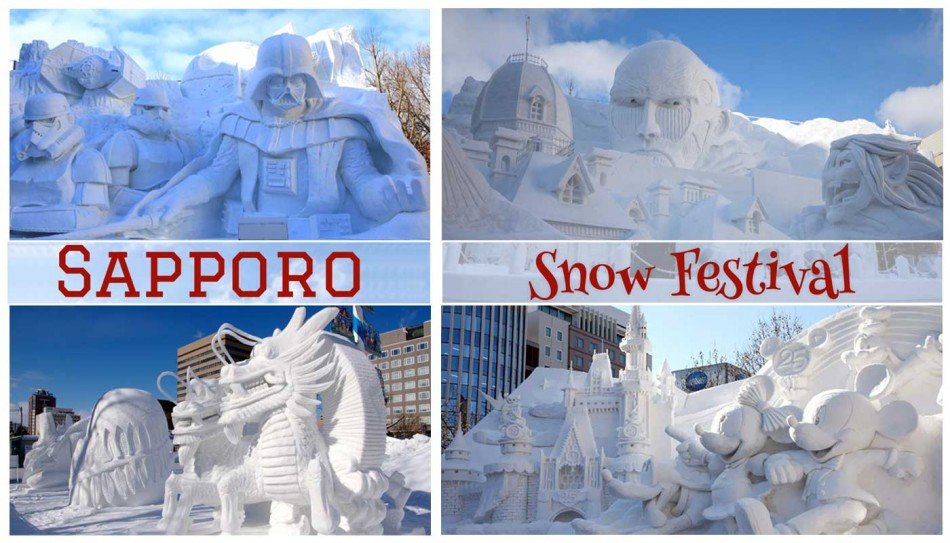 snow sculptures at sapporo snow festival 2020