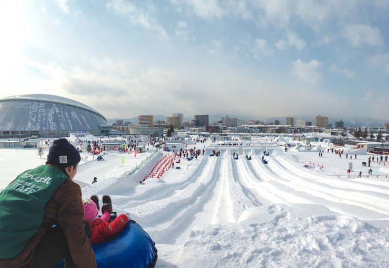 sapporo snow festival tsudome site snow slide
